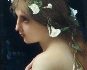 朱约瑟夫勒费弗尔 - Nymph with morning glory flowers